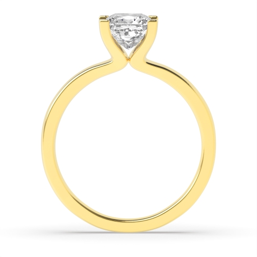 4 Prong Princess Yellow Gold Opulent Engagement Rings