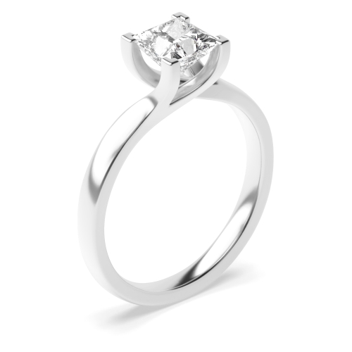 Prong Setting Princess Diamond Solitaire Ring | Abelini 