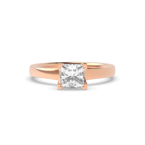4 Prong Princess Rose Gold Unique Engagement Rings