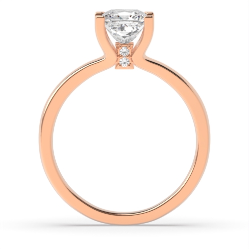 4 Prong Princess Rose Gold Unique Engagement Rings