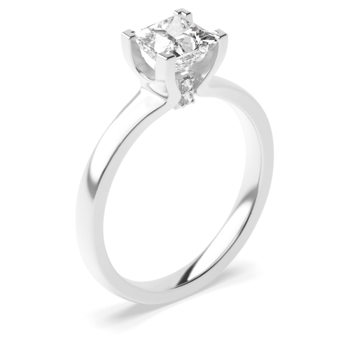 4 Prong Princess Unique Naturally Mined Diamond Engagement Rings