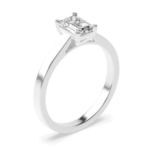 Buy Prong Setting Emerald Diamond Solitaire Ring - Abelini