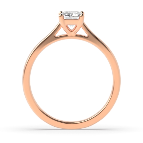 4 Prong Emerald Rose Gold Classic Engagement Rings