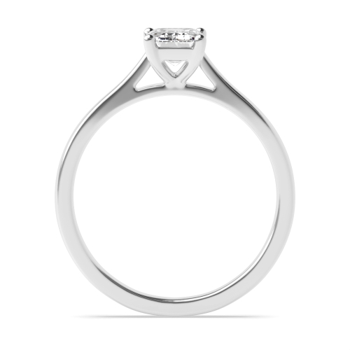 4 Prong Emerald Platinum Classic Engagement Rings