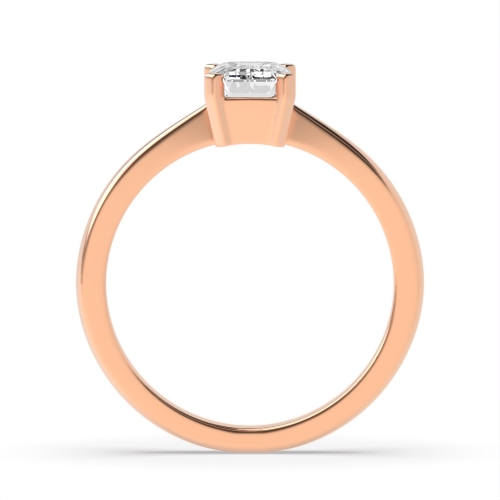 4 Prong Emerald Rose Gold Solid basket Engagement Rings