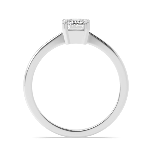 4 Prong Emerald Solid basket Naturally Mined Diamond Engagement Rings