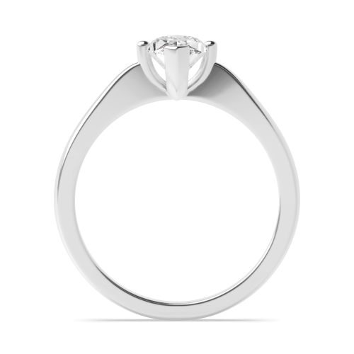 4 Prong Marquise Tapered Shank Solitaire Engagement Ring
