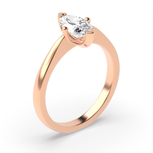 4 Prong Marquise Rose Gold Tapered shank Engagement Rings
