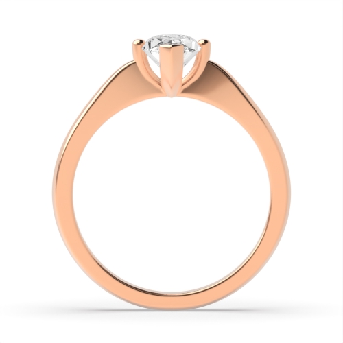 4 Prong Marquise Rose Gold Tapered shank Engagement Rings