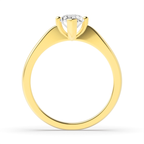 4 Prong Marquise Yellow Gold Tapered shank Engagement Rings