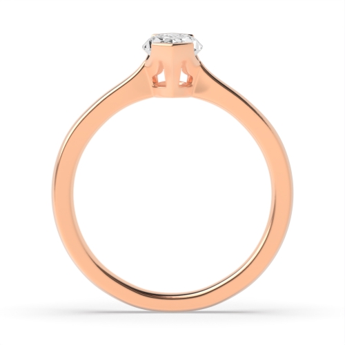 4 Prong Marquise Rose Gold Unusual set Engagement Rings