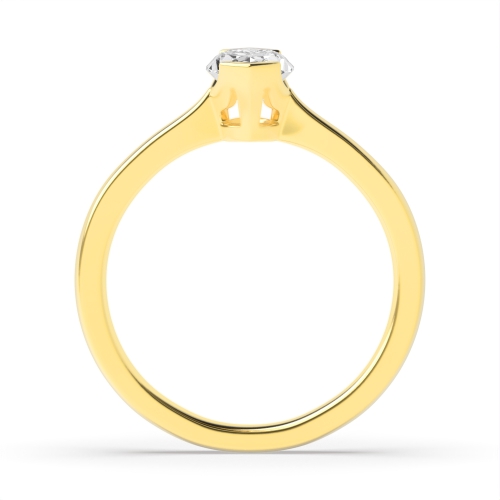 4 Prong Marquise Yellow Gold Unusual set Engagement Rings