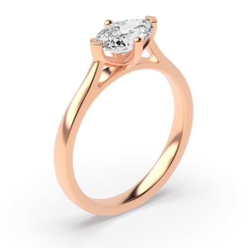 4 Prong Marquise Rose Gold Vintage Engagement Rings