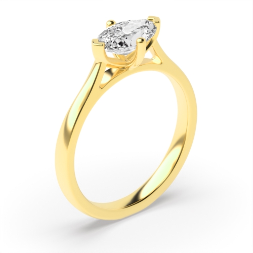4 Prong Marquise Yellow Gold Vintage Engagement Rings