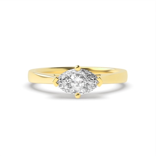 4 Prong Marquise Yellow Gold Vintage Engagement Rings