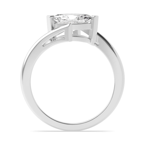 4 Prong Marquise Twist Shank Vertical Set Solitaire Engagement Ring