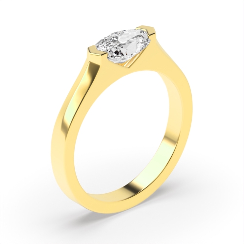 4 Prong Marquise Yellow Gold Chic Engagement Rings