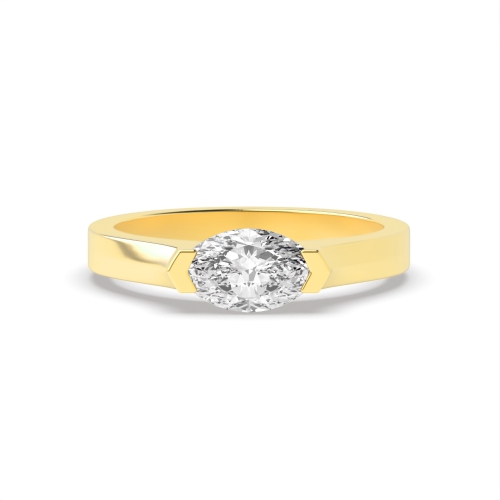 4 Prong Marquise Yellow Gold Chic Engagement Rings