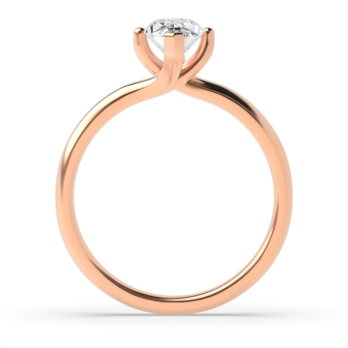 4 Prong Marquise Rose Gold Twist head v claws Engagement Rings