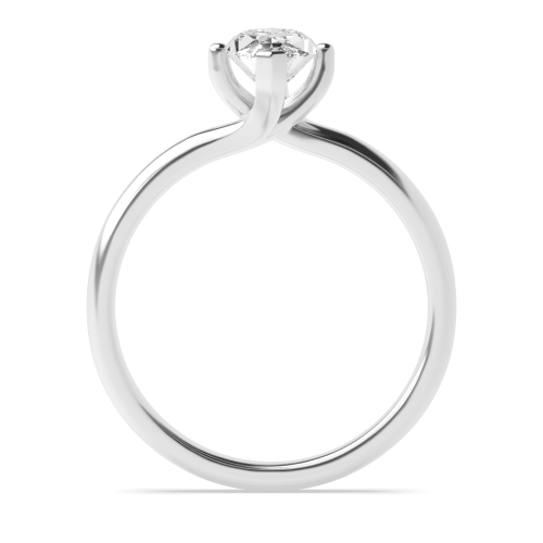 4 Prong Marquise Twist Head V Claws Solitaire Engagement Ring