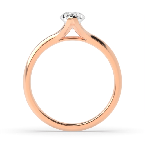4 Prong Marquise Rose Gold Split shank Engagement Rings