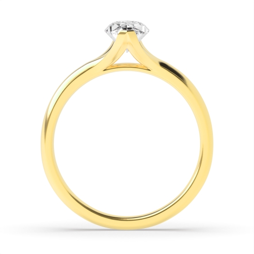 4 Prong Marquise Yellow Gold Split shank Engagement Rings