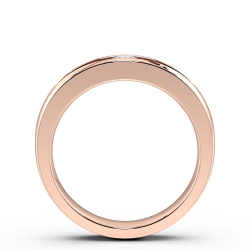 Channel Setting Round Rose Gold Open wedding Band Diamond Rings