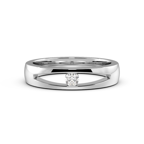 Channel Setting Round White Gold Open wedding Band Diamond Rings