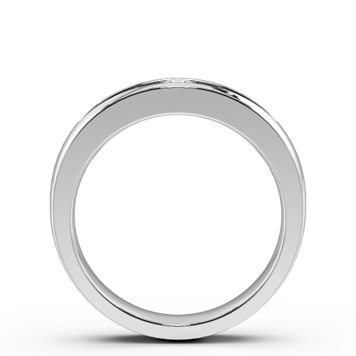 Channel Setting Round White Gold Open wedding Band Diamond Rings