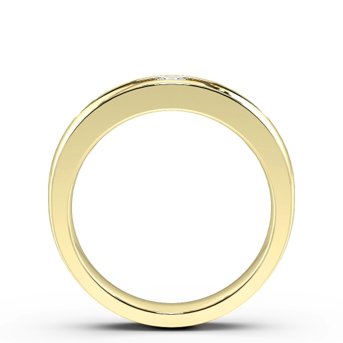 Channel Setting Round Yellow Gold Open wedding Band Diamond Rings