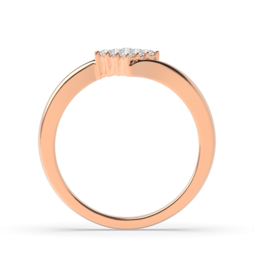 Pave Setting Round Rose Gold Twisted shoulder Engagement Rings