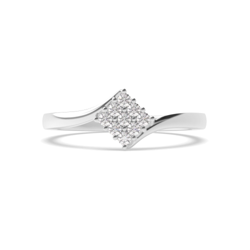 Pave Setting Round Platinum Twisted shoulder Promise Engagement Rings