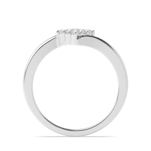 Pave Setting Round Platinum Twisted shoulder Promise Engagement Rings