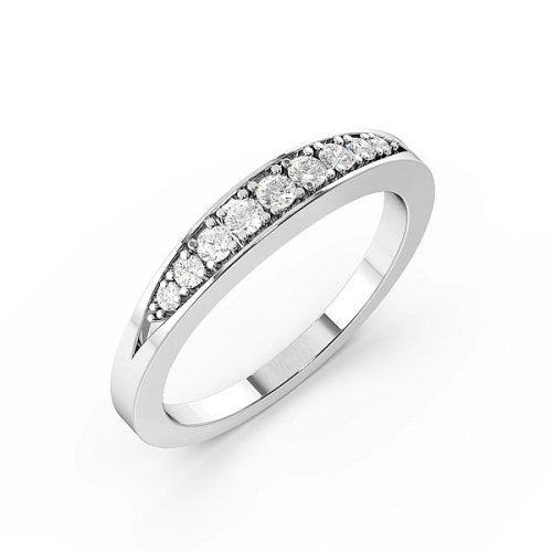 Pave Setting Round White Gold Unique Band Diamond Rings