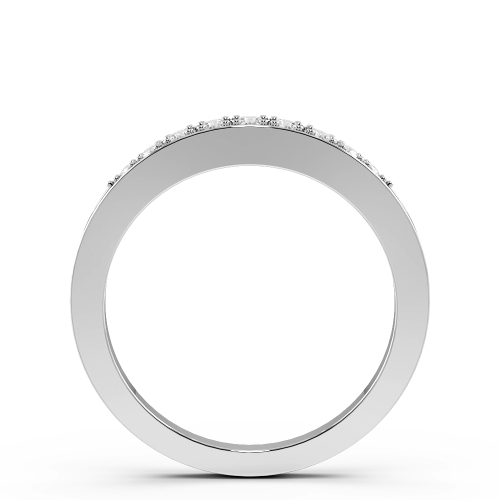 Pave Setting Round White Gold Unique Band Diamond Rings