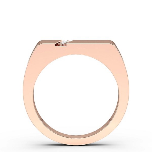Pave Setting Round Rose Gold Two Unique Men's Wedding Bands Diamond Rings