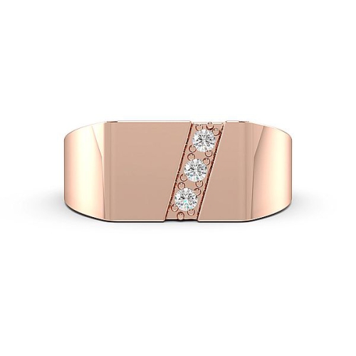 Pave Setting Round Rose Gold Men?s Diamond Rings