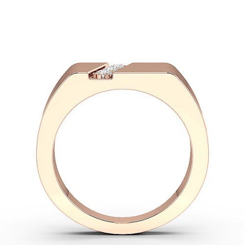 Pave Setting Round Rose Gold Men?s Diamond Rings