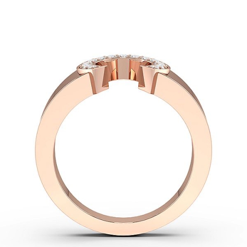 Pave Setting Round Rose Gold Shoe horse Unique Men's Wedding Bands Diamond Rings