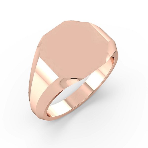 Rose Gold Octagon signet Diamond Band Wedding Rings & Bands