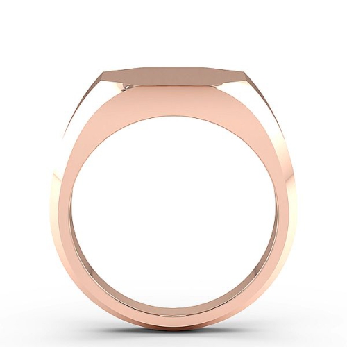 Rose Gold Octagon signet Diamond Band Wedding Rings & Bands