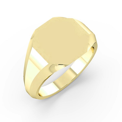 Yellow Gold Octagon signet Wedding Rings & Bands