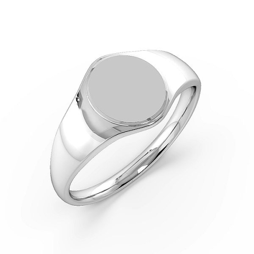 Oval Shaped Signet Men's Plain Wedding Band