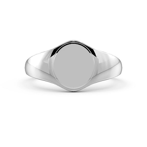 Oval Shaped Signet Men's Plain Wedding Band