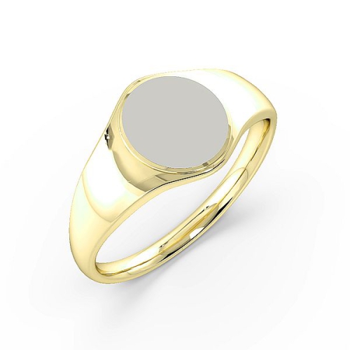 Yellow Gold Oval shaped signet Wedding Rings & Bands