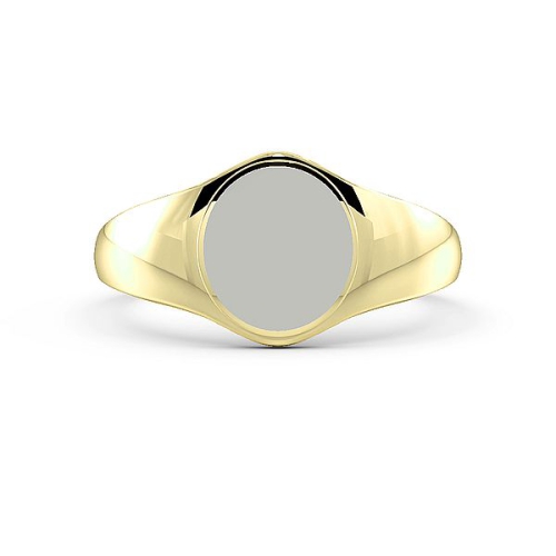 Yellow Gold Oval shaped signet Wedding Rings & Bands