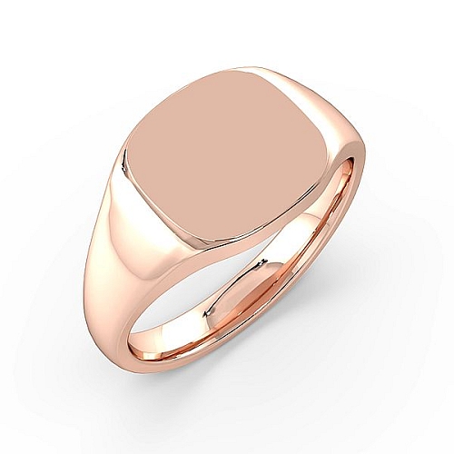 Rose Gold Cushion signet Wedding Rings & Bands