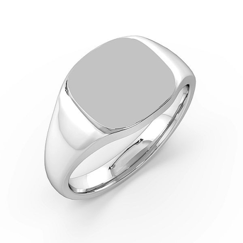 Cushion Signet Men's Plain Wedding Band