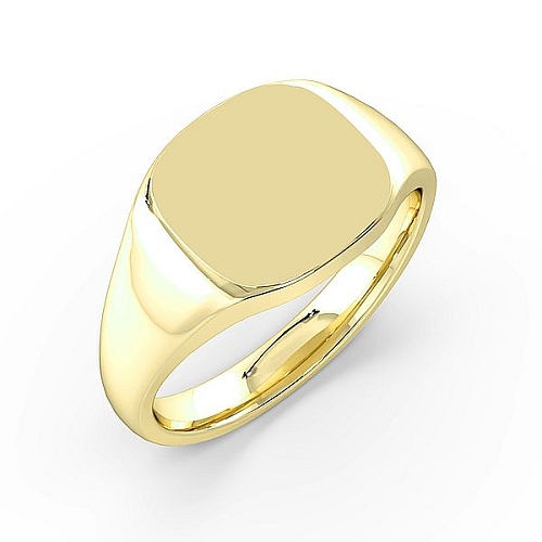 Yellow Gold Cushion signet Wedding Rings & Bands