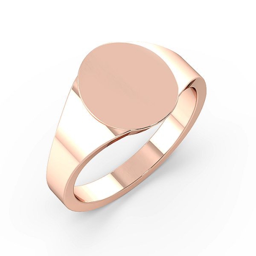 Rose Gold Oval signet ring Diamond Band Wedding Rings & Bands
